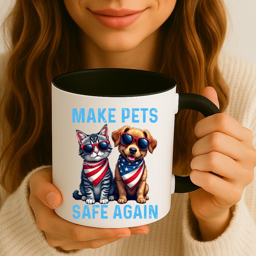 Make Pets Safe Again Funny Donald Trump They Are Eating The Dogs Mug