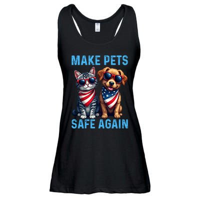Make Pets Safe Again Funny Donald Trump They Are Eating The Dogs Ladies Essential Flowy Tank