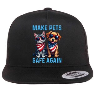 Make Pets Safe Again Funny Donald Trump They Are Eating The Dogs Flat Bill Trucker Hat