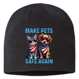 Make Pets Safe Again Funny Donald Trump They Are Eating The Dogs Sustainable Beanie