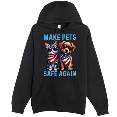 Make Pets Safe Again Funny Donald Trump They Are Eating The Dogs Premium Pullover Hoodie
