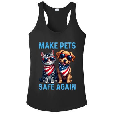 Make Pets Safe Again Funny Donald Trump They Are Eating The Dogs Ladies PosiCharge Competitor Racerback Tank