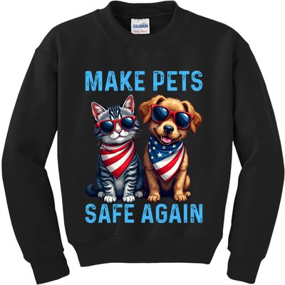Make Pets Safe Again Funny Donald Trump They Are Eating The Dogs Kids Sweatshirt