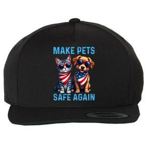 Make Pets Safe Again Funny Donald Trump They Are Eating The Dogs Wool Snapback Cap