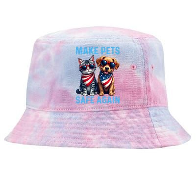 Make Pets Safe Again Funny Donald Trump They Are Eating The Dogs Tie-Dyed Bucket Hat