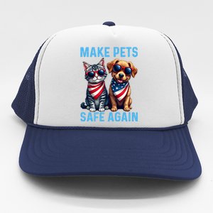 Make Pets Safe Again Funny Donald Trump They Are Eating The Dogs Trucker Hat