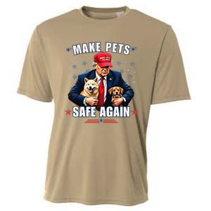 Make Pets Safe Again Funny Pro Trump 2024 Gift Cooling Performance Crew T-Shirt