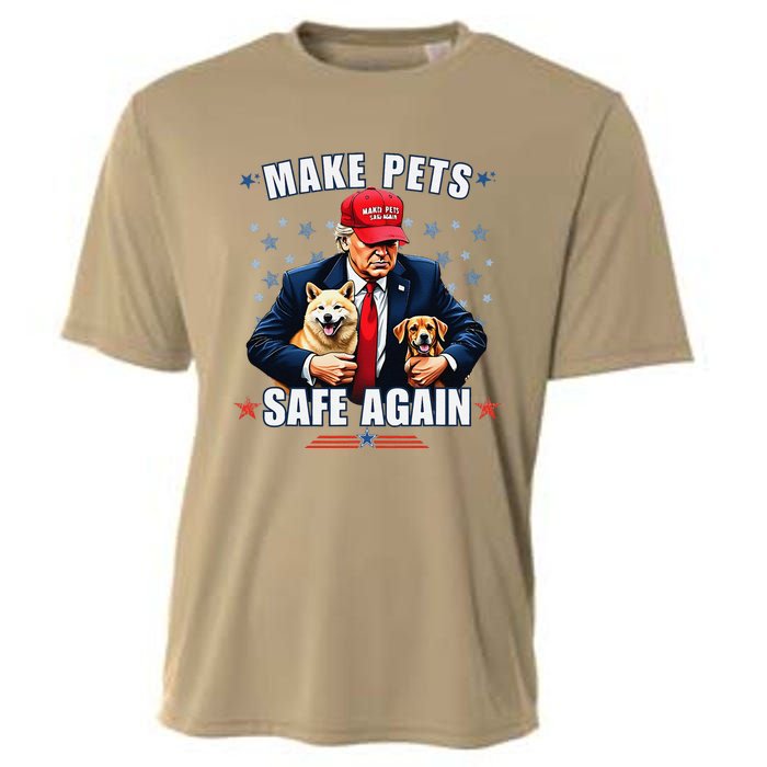 Make Pets Safe Again Funny Pro Trump 2024 Gift Cooling Performance Crew T-Shirt