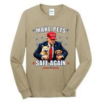 Make Pets Safe Again Funny Pro Trump 2024 Gift Tall Long Sleeve T-Shirt