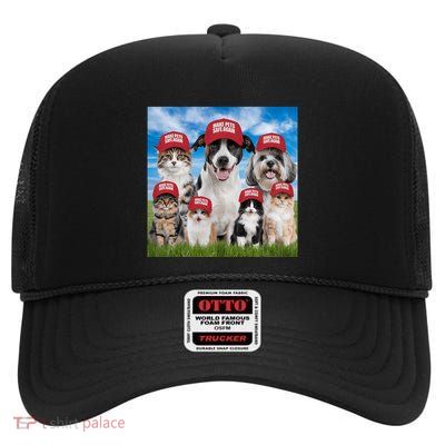 Make Pets Safe Again Democratic Republican High Crown Mesh Back Trucker Hat