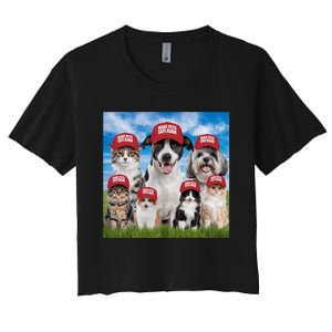 Make Pets Safe Again Democratic Republican Women's Crop Top Tee