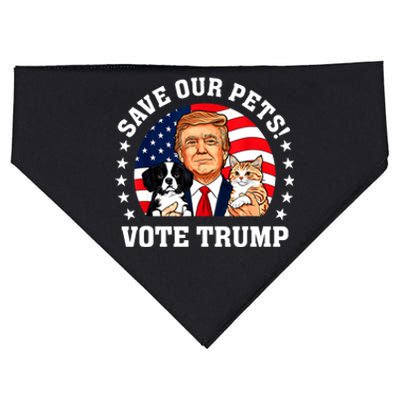 Make Pets Safe Again Vote Trump Save Our Pets Cats Dogs 2024 Gift USA-Made Doggie Bandana