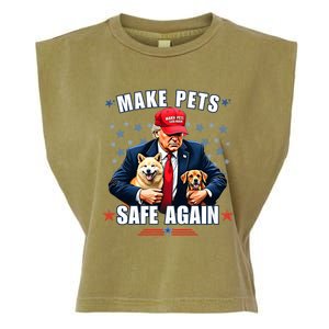 Make Pets Safe Again Funny Pro Trump 2024 Garment-Dyed Women's Muscle Tee