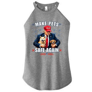 Make Pets Safe Again Funny Pro Trump 2024 Women's Perfect Tri Rocker Tank