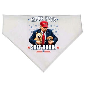 Make Pets Safe Again Funny Pro Trump 2024 USA-Made Doggie Bandana