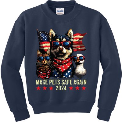 Make Pets Safe Again Trump 2024 Save Our Pets Kids Sweatshirt