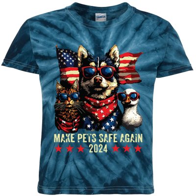 Make Pets Safe Again Trump 2024 Save Our Pets Kids Tie-Dye T-Shirt