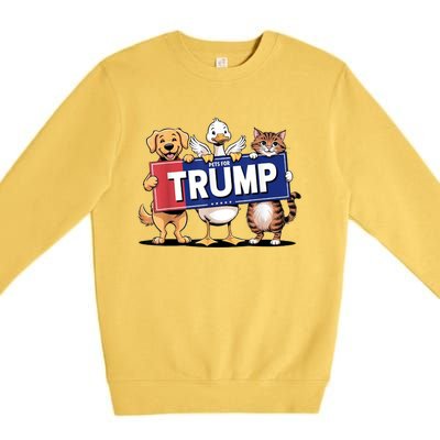 Make Pets Safe Again Cat Duck Dog Pets For Trump Gift Premium Crewneck Sweatshirt