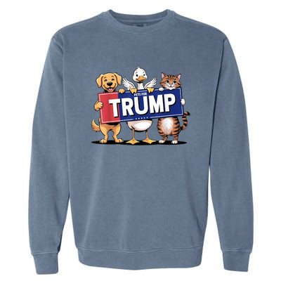 Make Pets Safe Again Cat Duck Dog Pets For Trump Gift Garment-Dyed Sweatshirt