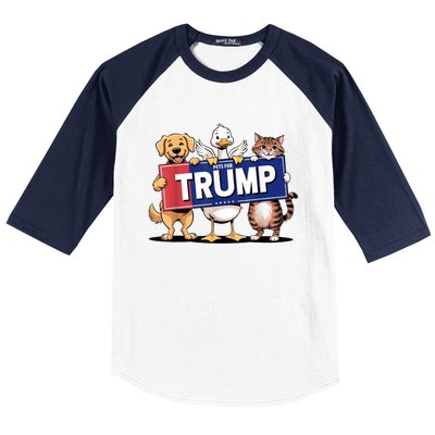 Make Pets Safe Again Cat Duck Dog Pets For Trump Gift Baseball Sleeve Shirt