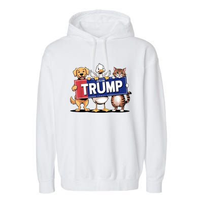 Make Pets Safe Again Cat Duck Dog Pets For Trump Gift Garment-Dyed Fleece Hoodie