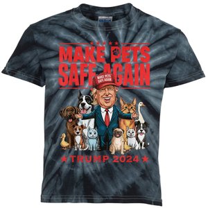 Make Pets Safe Again Trump 2024 Save Our Pets Kids Tie-Dye T-Shirt