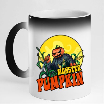 Monster Pumpkin Spooky Halloween 11oz Black Color Changing Mug