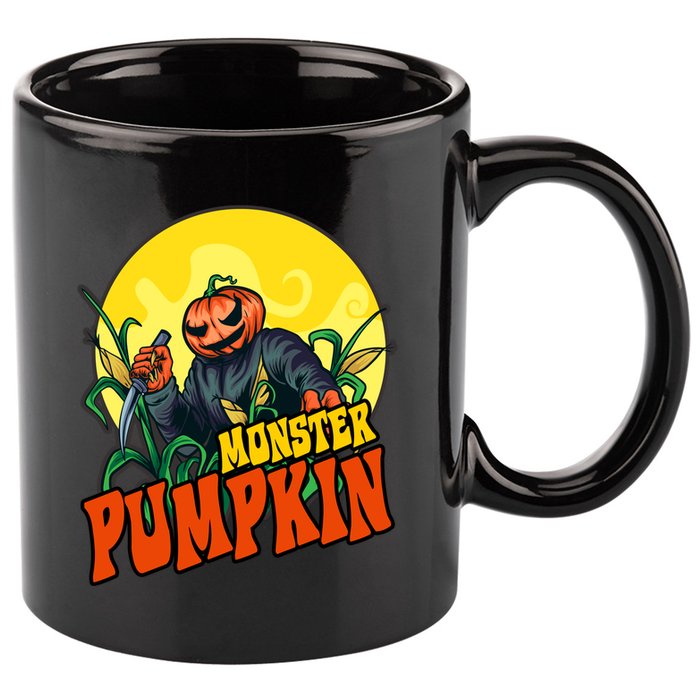Monster Pumpkin Spooky Halloween 11oz C Handle Ceramic Mug