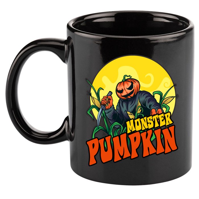 Monster Pumpkin Spooky Halloween 11oz C Handle Ceramic Mug