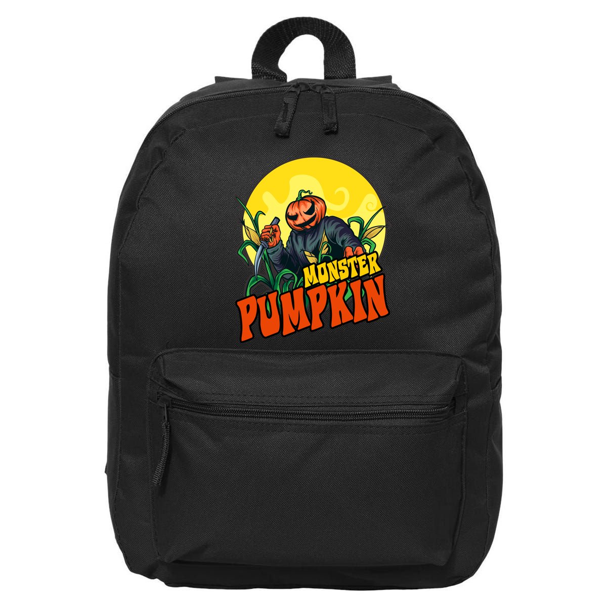 Monster Pumpkin Spooky Halloween 16 in Basic Backpack