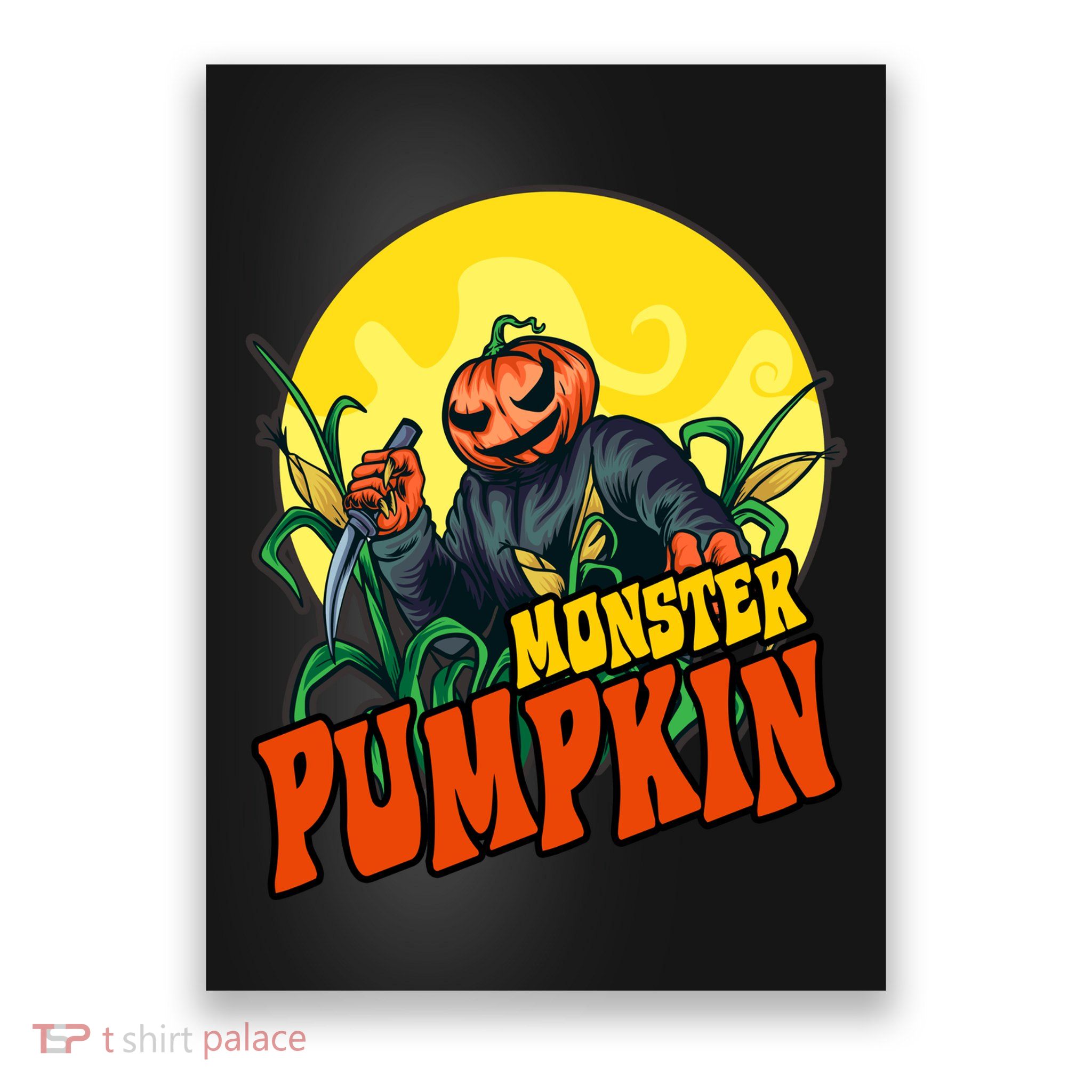 Monster Pumpkin Spooky Halloween Poster