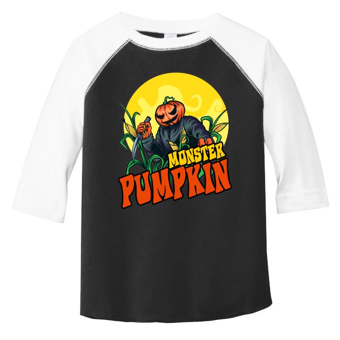 Monster Pumpkin Spooky Halloween Toddler Fine Jersey T-Shirt