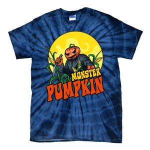 Monster Pumpkin Spooky Halloween Tie-Dye T-Shirt