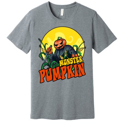 Monster Pumpkin Spooky Halloween Premium T-Shirt