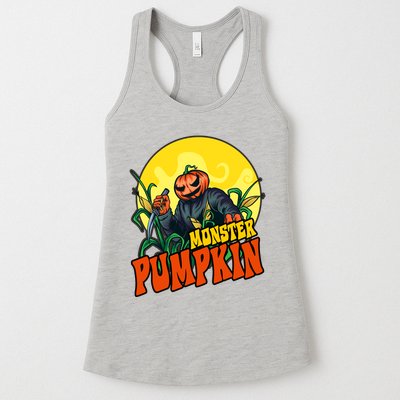 Monster Pumpkin Spooky Halloween Womens Tank Top