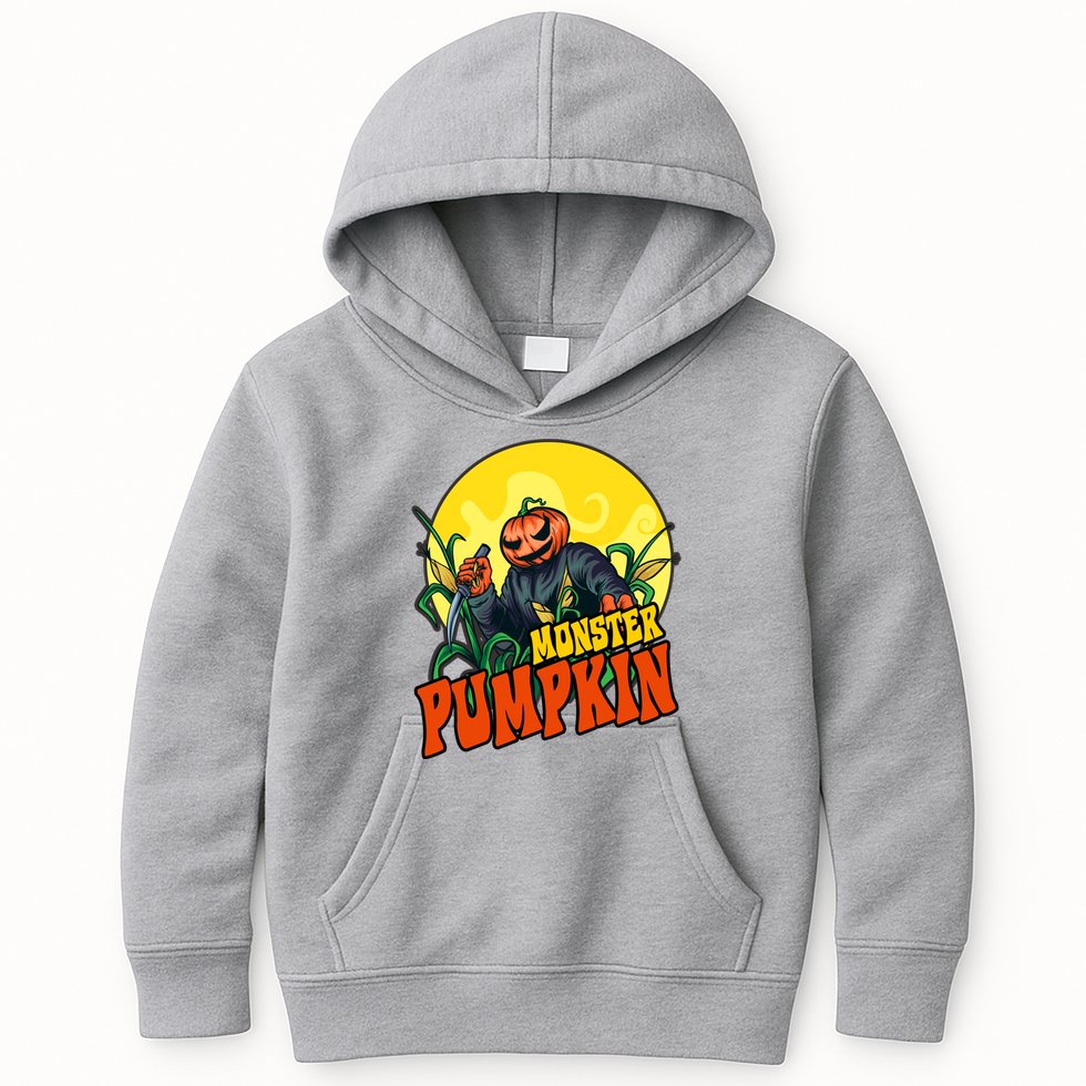Monster Pumpkin Spooky Halloween Kids Hoodie