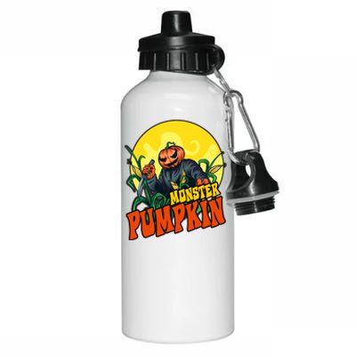 Monster Pumpkin Spooky Halloween Aluminum Water Bottle