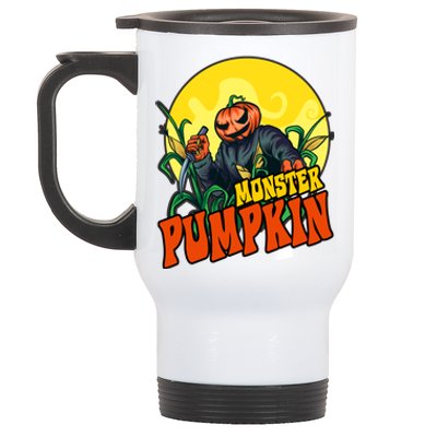 Monster Pumpkin Spooky Halloween Stainless Steel Travel Mug