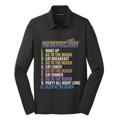 My Perfect Summer Day Go To The Beach Gift Silk Touch Performance Long Sleeve Polo