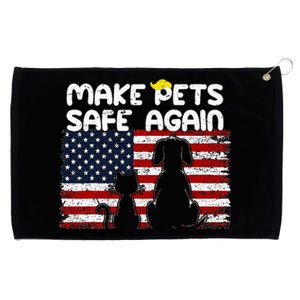 Make Pets Safe Again Trump Debate Distressed American Flag Grommeted Golf Towel