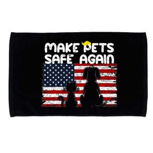 Make Pets Safe Again Trump Debate Distressed American Flag Microfiber Hand Towel