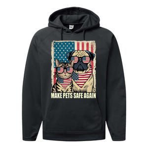 Make Pets Safe Again Trump Harris Debate Eating The Dogs Cat Performance Fleece Hoodie