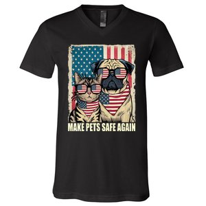 Make Pets Safe Again Trump Harris Debate Eating The Dogs Cat V-Neck T-Shirt