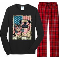 Make Pets Safe Again Trump Harris Debate Eating The Dogs Cat Long Sleeve Pajama Set