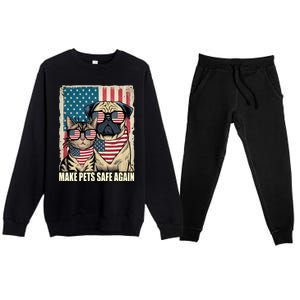 Make Pets Safe Again Trump Harris Debate Eating The Dogs Cat Premium Crewneck Sweatsuit Set