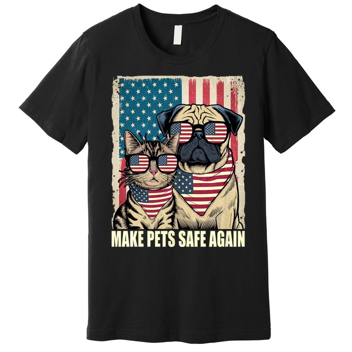 Make Pets Safe Again Trump Harris Debate Eating The Dogs Cat Premium T-Shirt