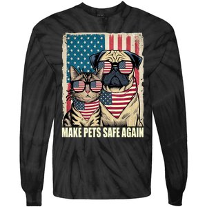 Make Pets Safe Again Trump Harris Debate Eating The Dogs Cat Tie-Dye Long Sleeve Shirt