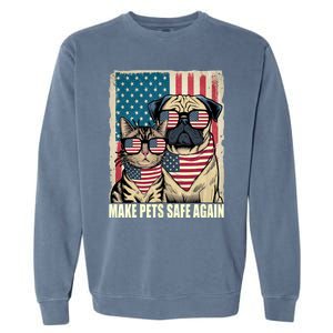 Make Pets Safe Again Trump Harris Debate Eating The Dogs Cat Garment-Dyed Sweatshirt