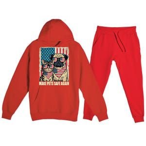 Make Pets Safe Again Trump Harris Debate Eating The Dogs Cat Premium Hooded Sweatsuit Set