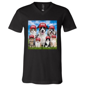 Make Pets Safe Again Democratic Republican V-Neck T-Shirt